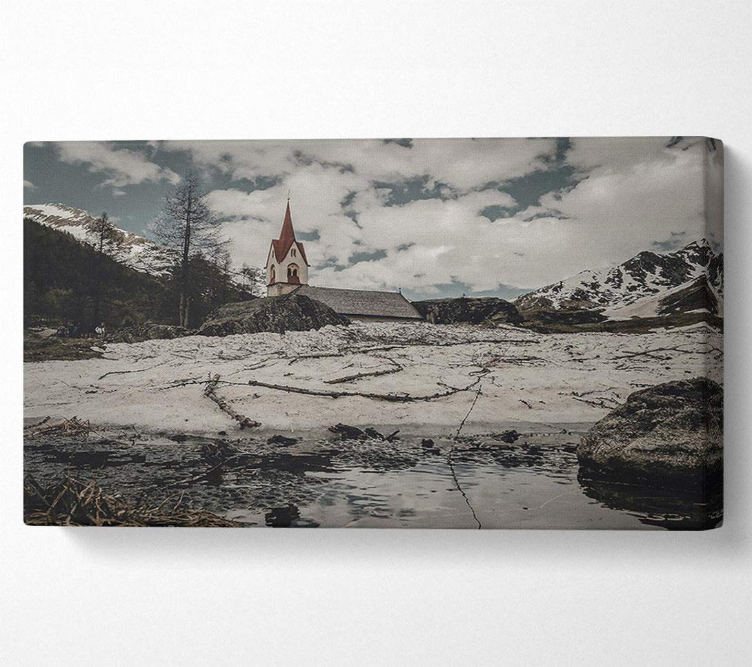  A Canvas Print of White Chapel Reflections Canvas Print