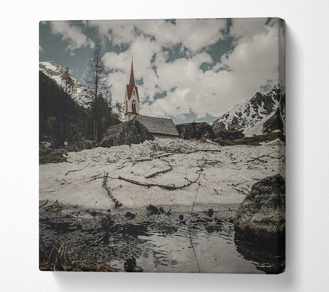  A Canvas Print of White Chapel Reflections Canvas Print
