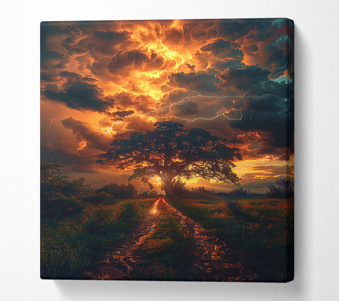  A Canvas Print of Golden Storm Path Canvas Art