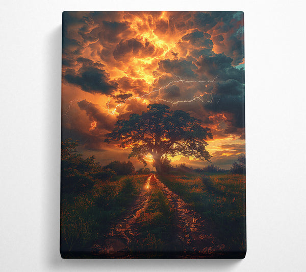  A Canvas Print of Golden Storm Path Canvas Art