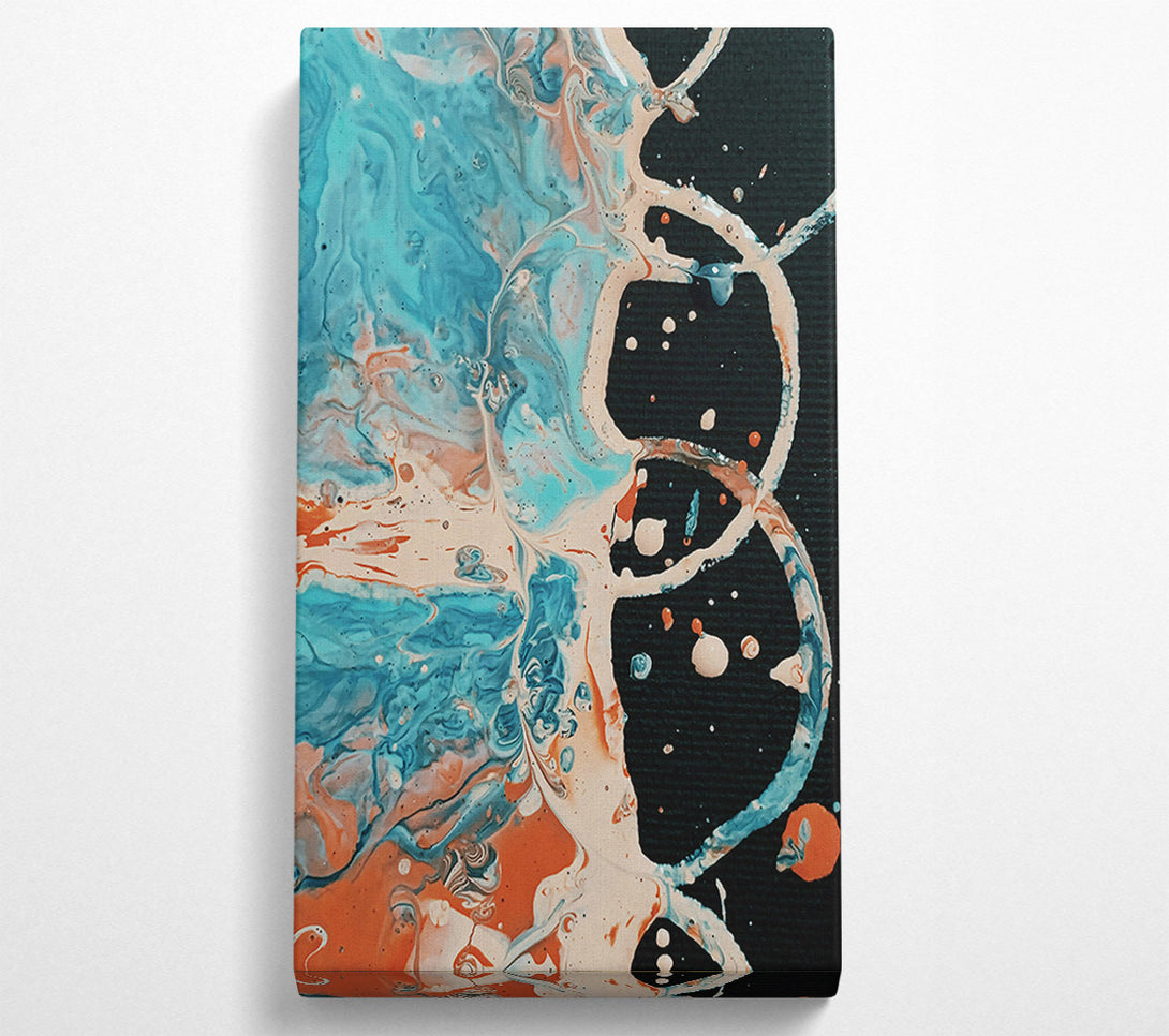  A Canvas Print of Teal Swirls And Splatter Canvas Wall Art