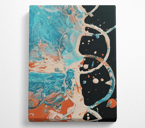  A Canvas Print of Teal Swirls And Splatter Canvas Wall Art