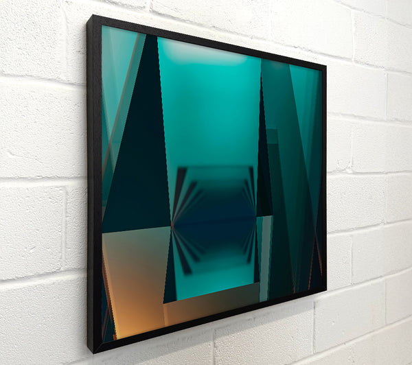 Teal Geometric Reflection