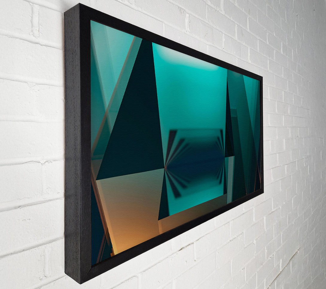  A Canvas Print of Teal Geometric Reflection Canvas Art