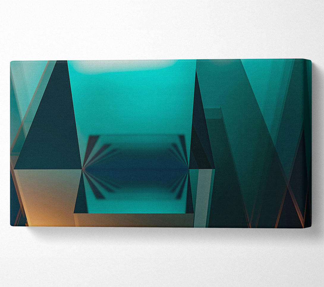  A Canvas Print of Teal Geometric Reflection Canvas Art