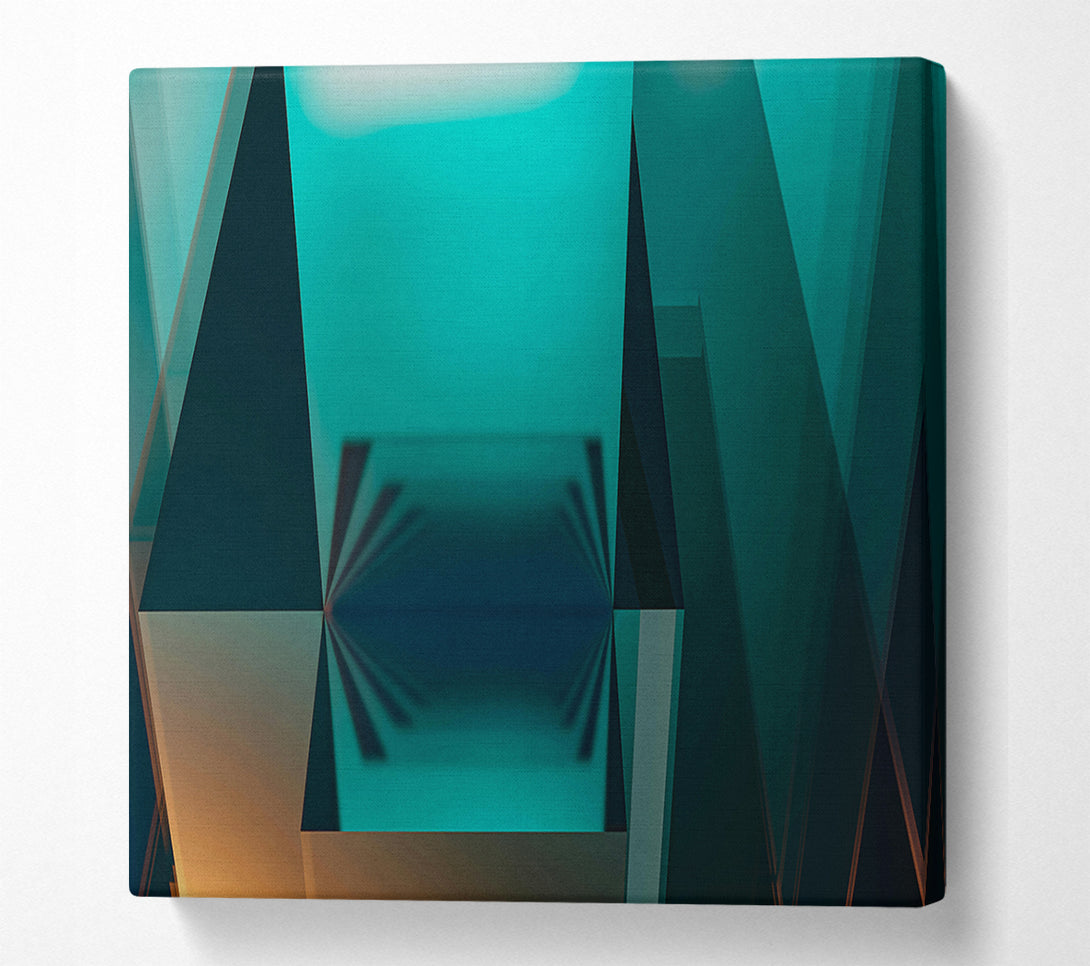  A Canvas Print of Teal Geometric Reflection Canvas Art