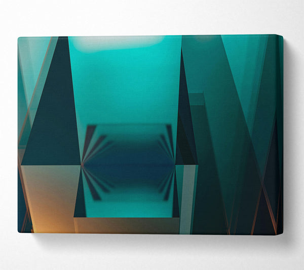  A Canvas Print of Teal Geometric Reflection Canvas Art