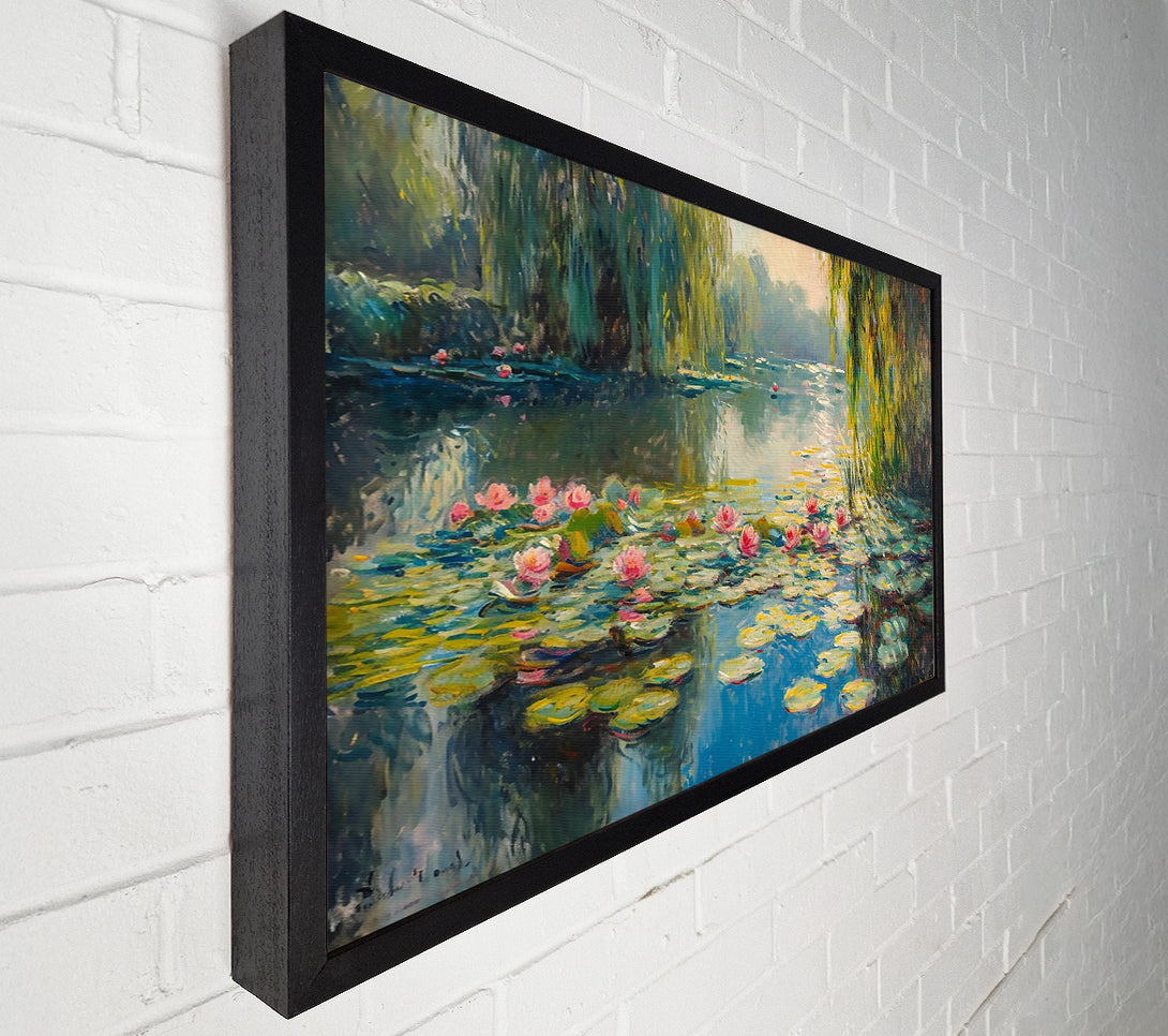  A Canvas Print of Azure Water Lilies Canvas Wall Art