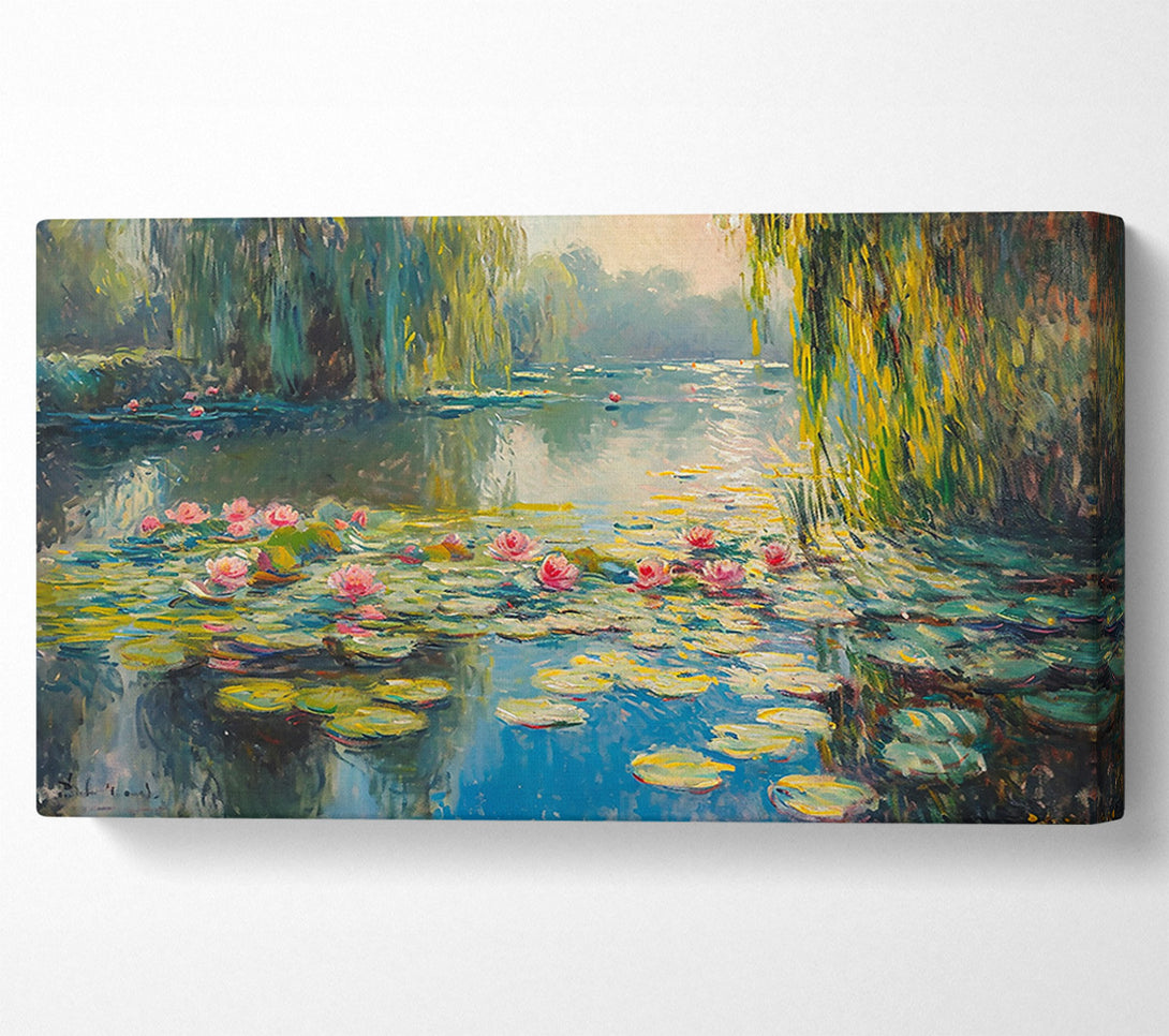  A Canvas Print of Azure Water Lilies Canvas Wall Art