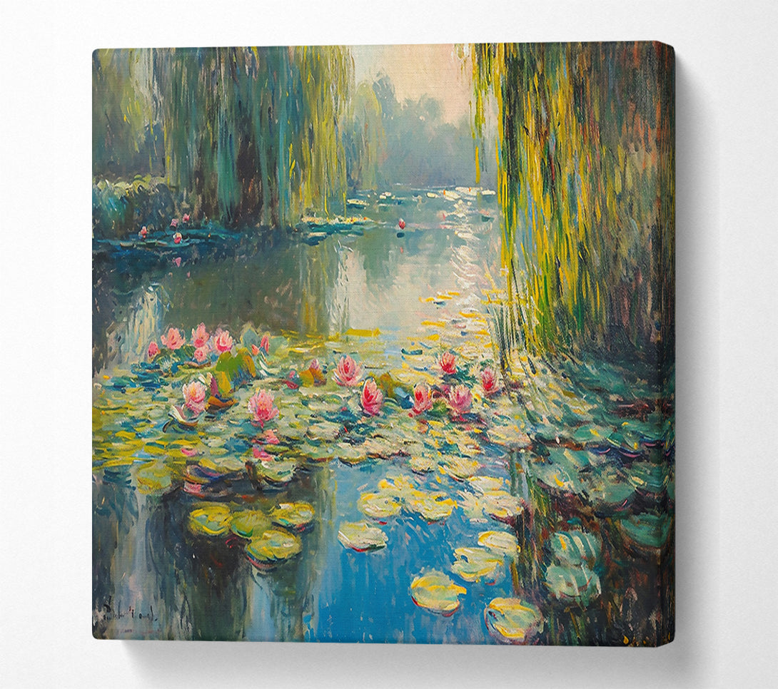  A Canvas Print of Azure Water Lilies Canvas Wall Art
