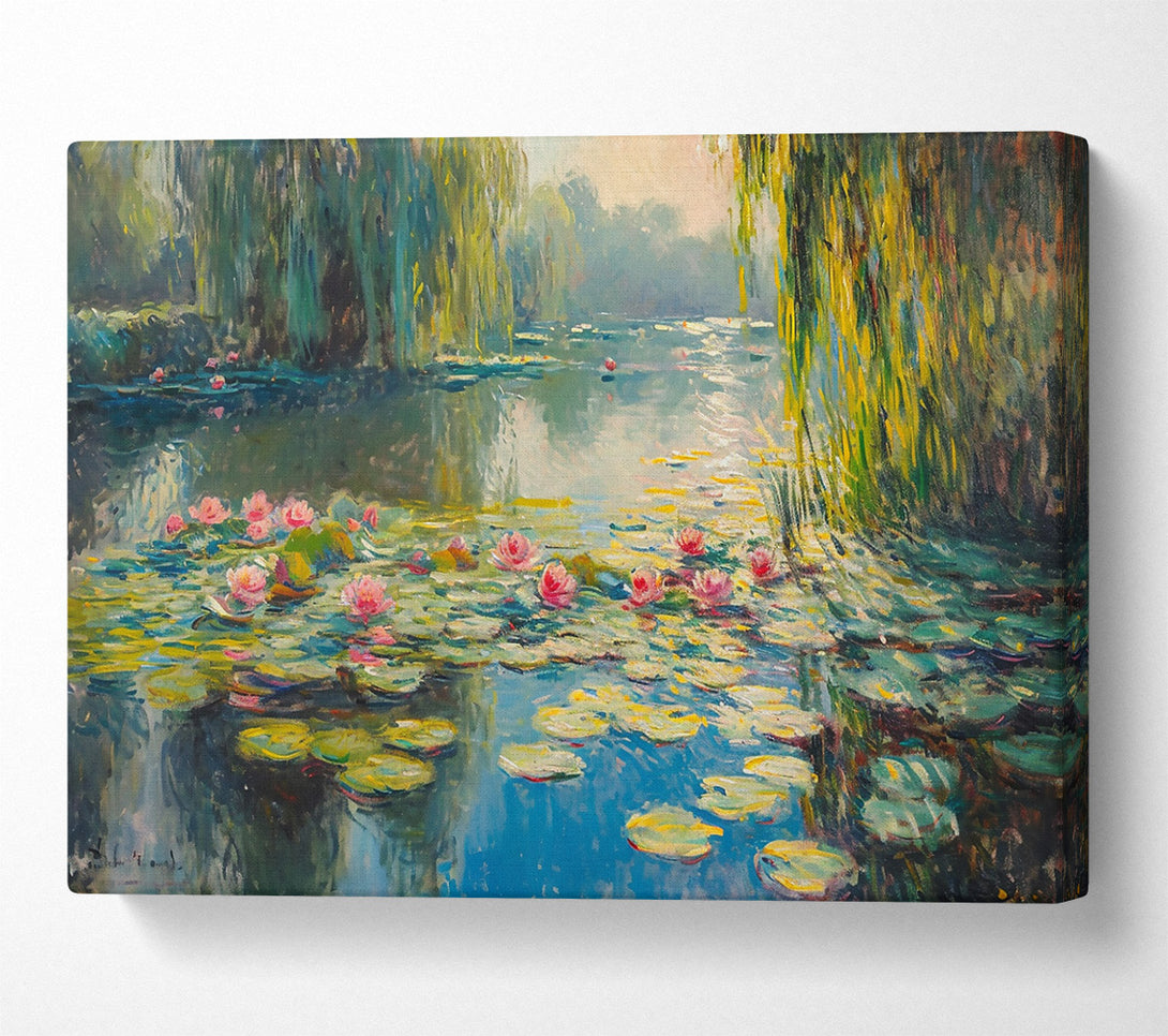  A Canvas Print of Azure Water Lilies Canvas Wall Art