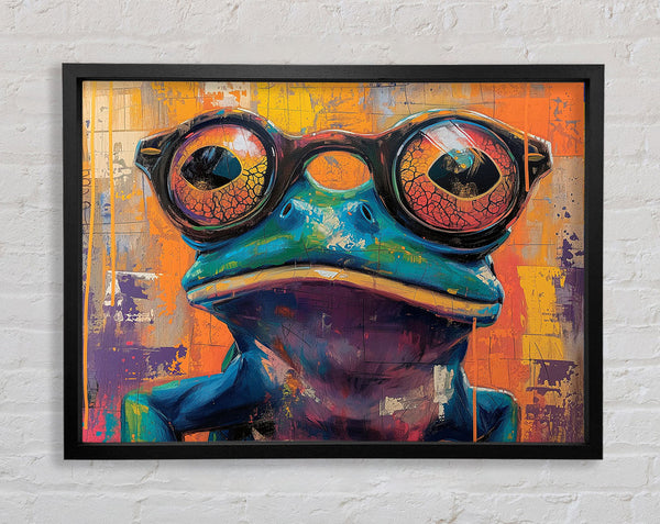 Frog Glasses Framed Print