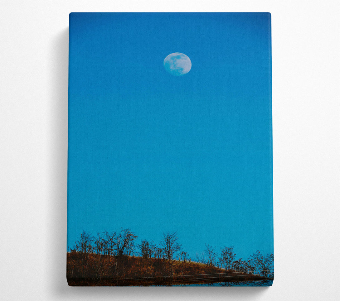  A Canvas Print of Blue Sky Moonrise Canvas Print