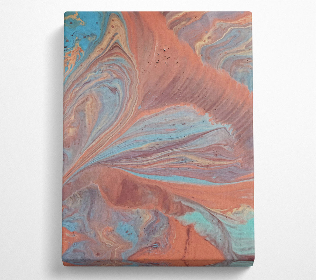  A Canvas Print of Peach Swirl Abstract Canvas Wall Art