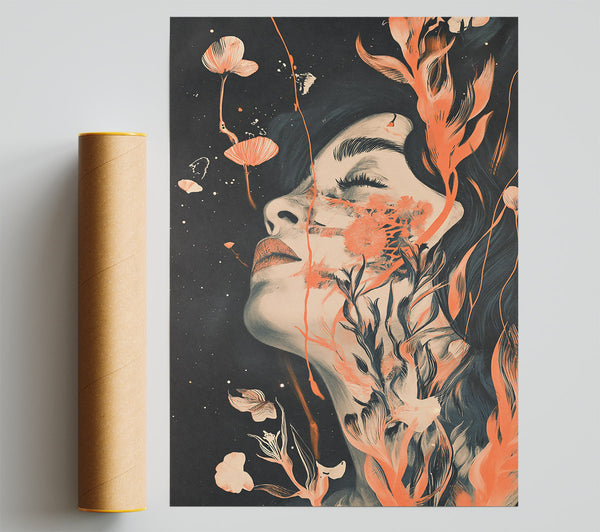 Coral Dream Bloom Poster