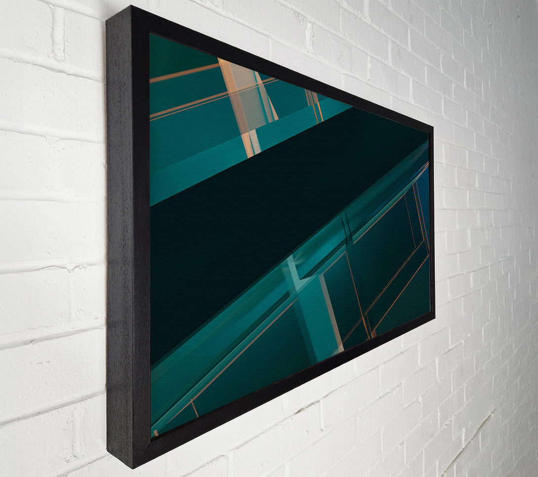  A Canvas Print of Teal Geometric Abstract Canvas Art