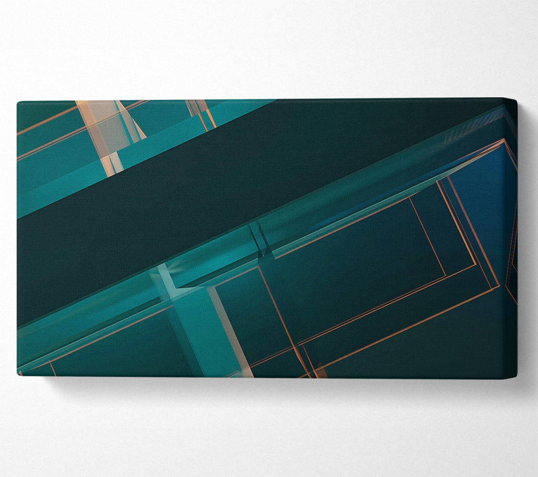  A Canvas Print of Teal Geometric Abstract Canvas Art