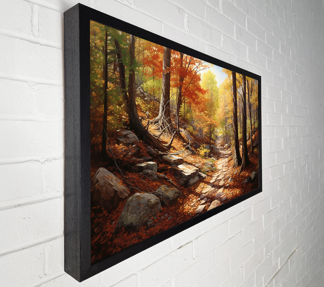  A Canvas Print of Golden Autumn Path Canvas Print