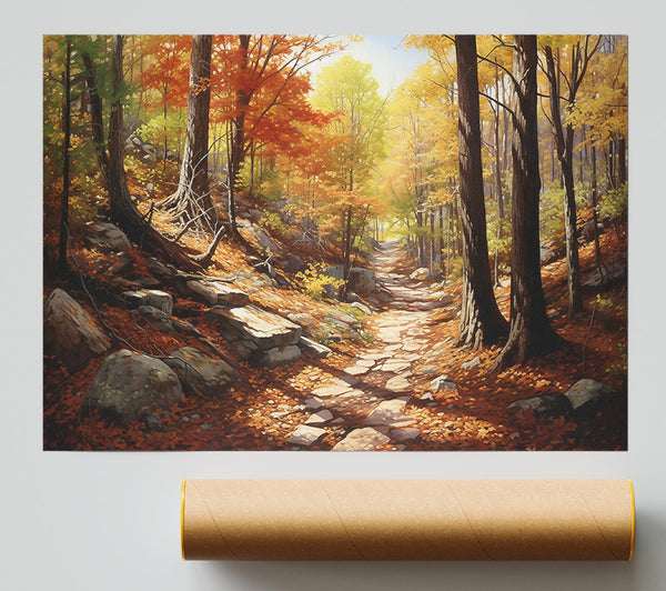 Golden Autumn Path Giclee Print