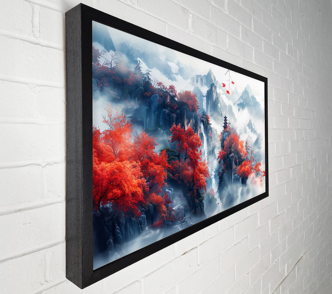  A Canvas Print of Crimson Mountain Temple Canvas Print