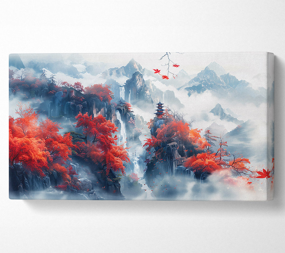  A Canvas Print of Crimson Mountain Temple Canvas Print