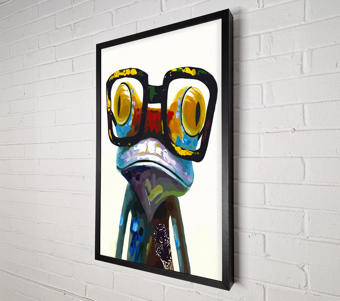  A Canvas Print of Frog With Glasses Canvas Print