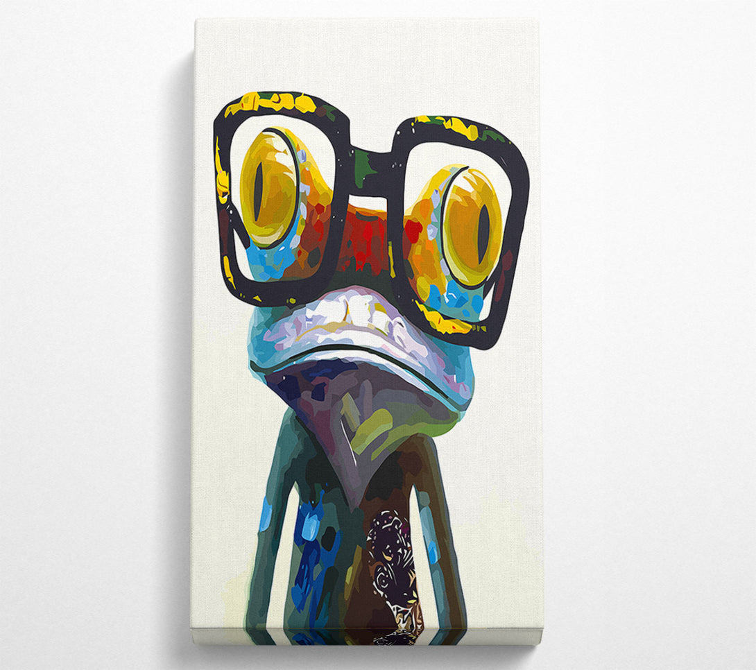  A Canvas Print of Frog With Glasses Canvas Print
