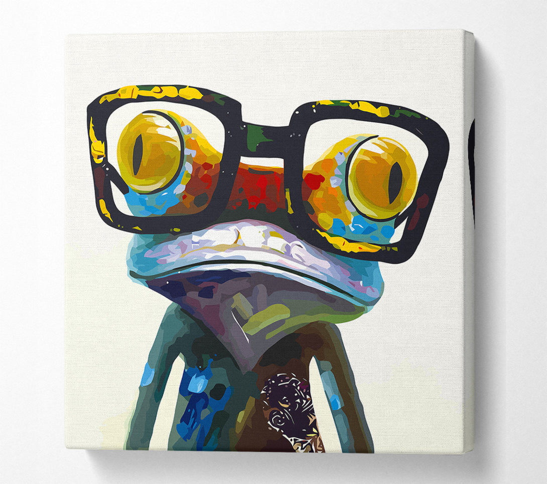  A Canvas Print of Frog With Glasses Canvas Print