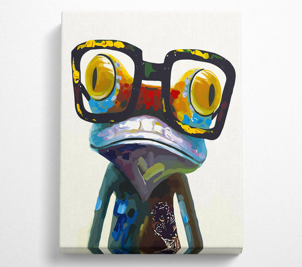  A Canvas Print of Frog With Glasses Canvas Print