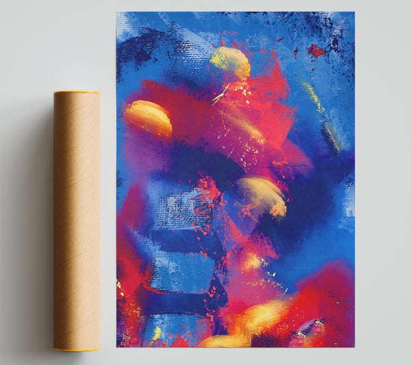 Blue Burst Of Color Giclee Print
