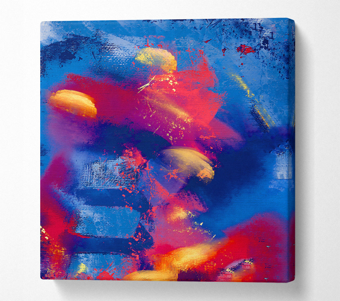 A Canvas Print of Blue Burst Of Color Canvas Print