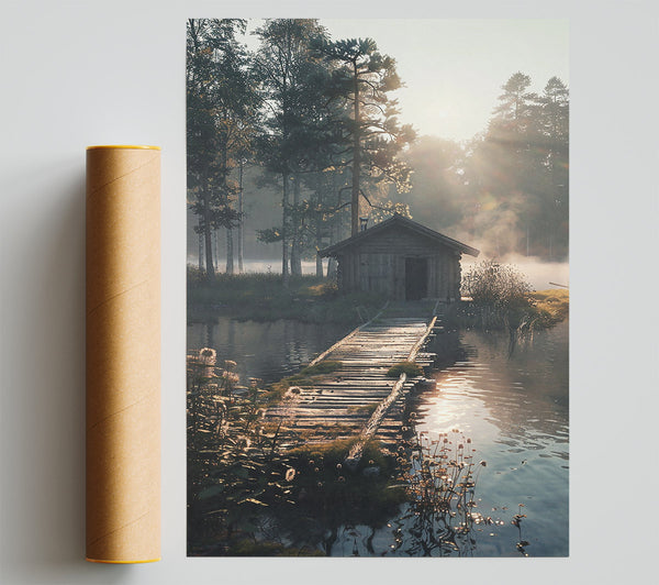 Golden Dawn Cabin Print