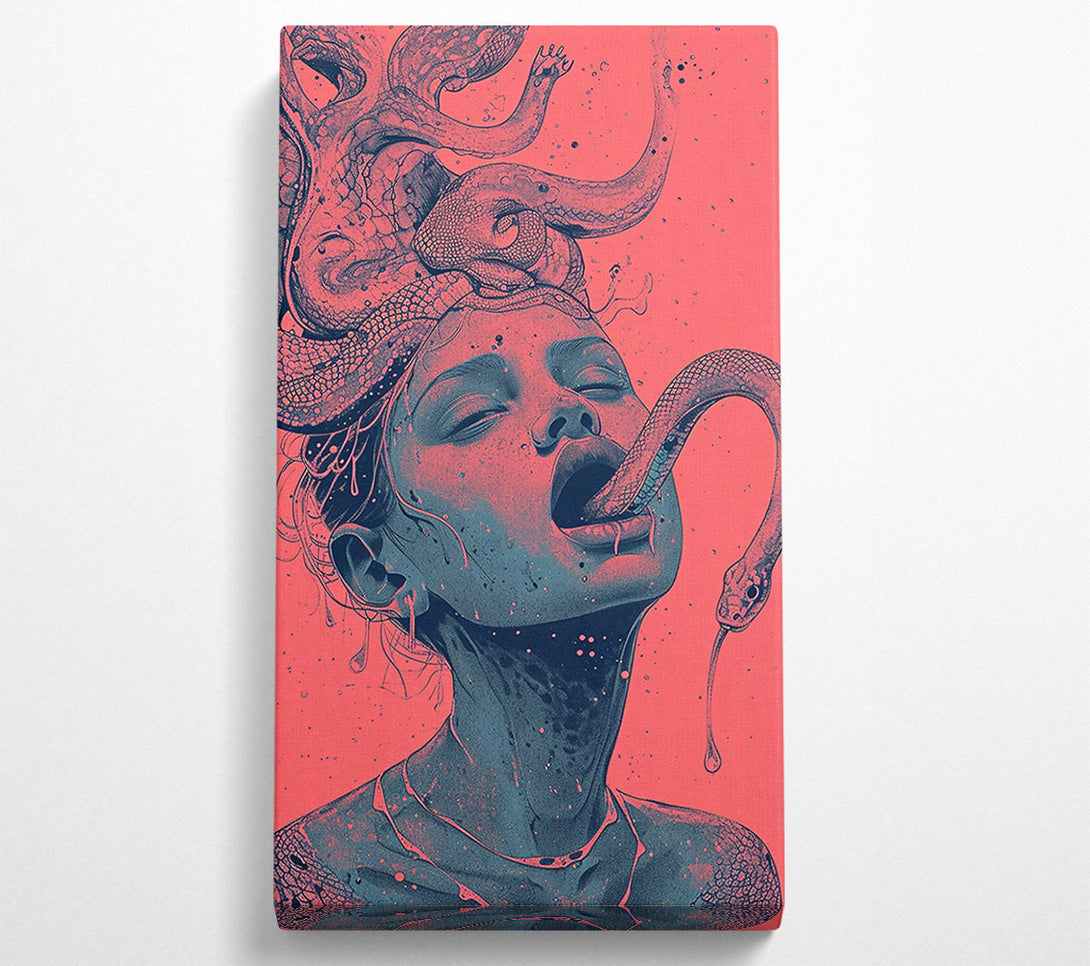  A Canvas Print of Crimson Serpent Embrace Canvas Wall Art