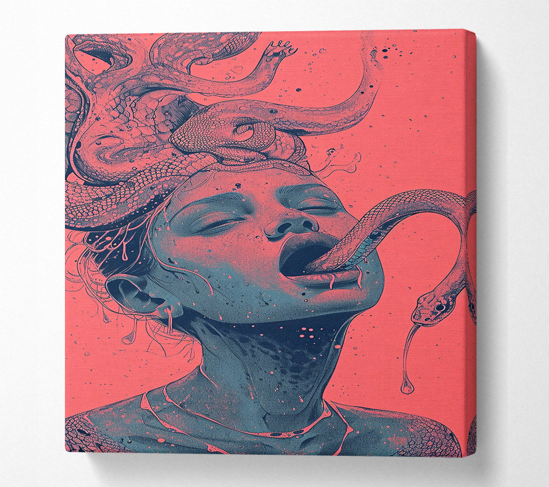  A Canvas Print of Crimson Serpent Embrace Canvas Wall Art