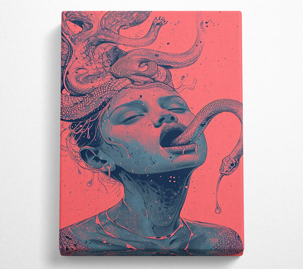  A Canvas Print of Crimson Serpent Embrace Canvas Wall Art