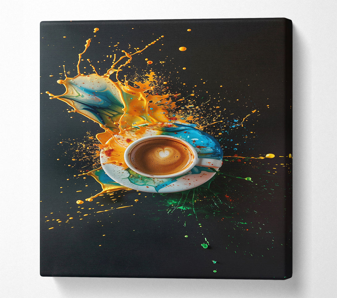  A Canvas Print of Golden Coffee Splash Canvas Art