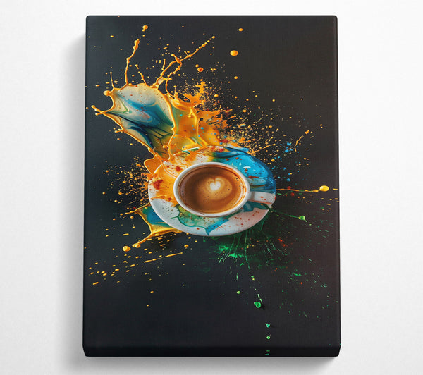  A Canvas Print of Golden Coffee Splash Canvas Art