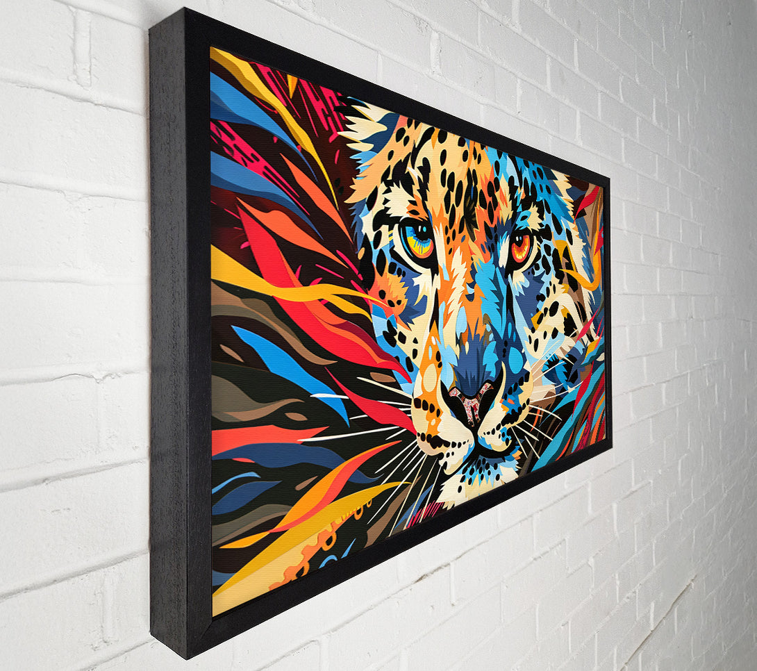  A Canvas Print of Blue Leopard Gaze Canvas Wall Art