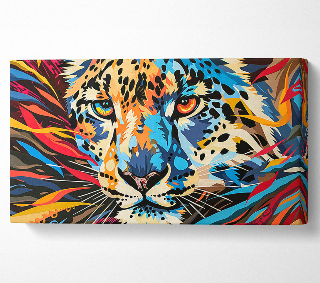  A Canvas Print of Blue Leopard Gaze Canvas Wall Art