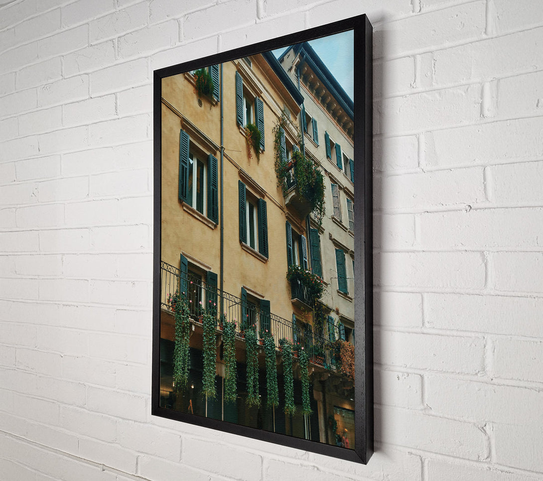  A Canvas Print of Golden Italian Balcony Canvas Wall Art