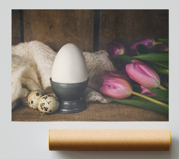 Pink Tulip Egg Cup Poster