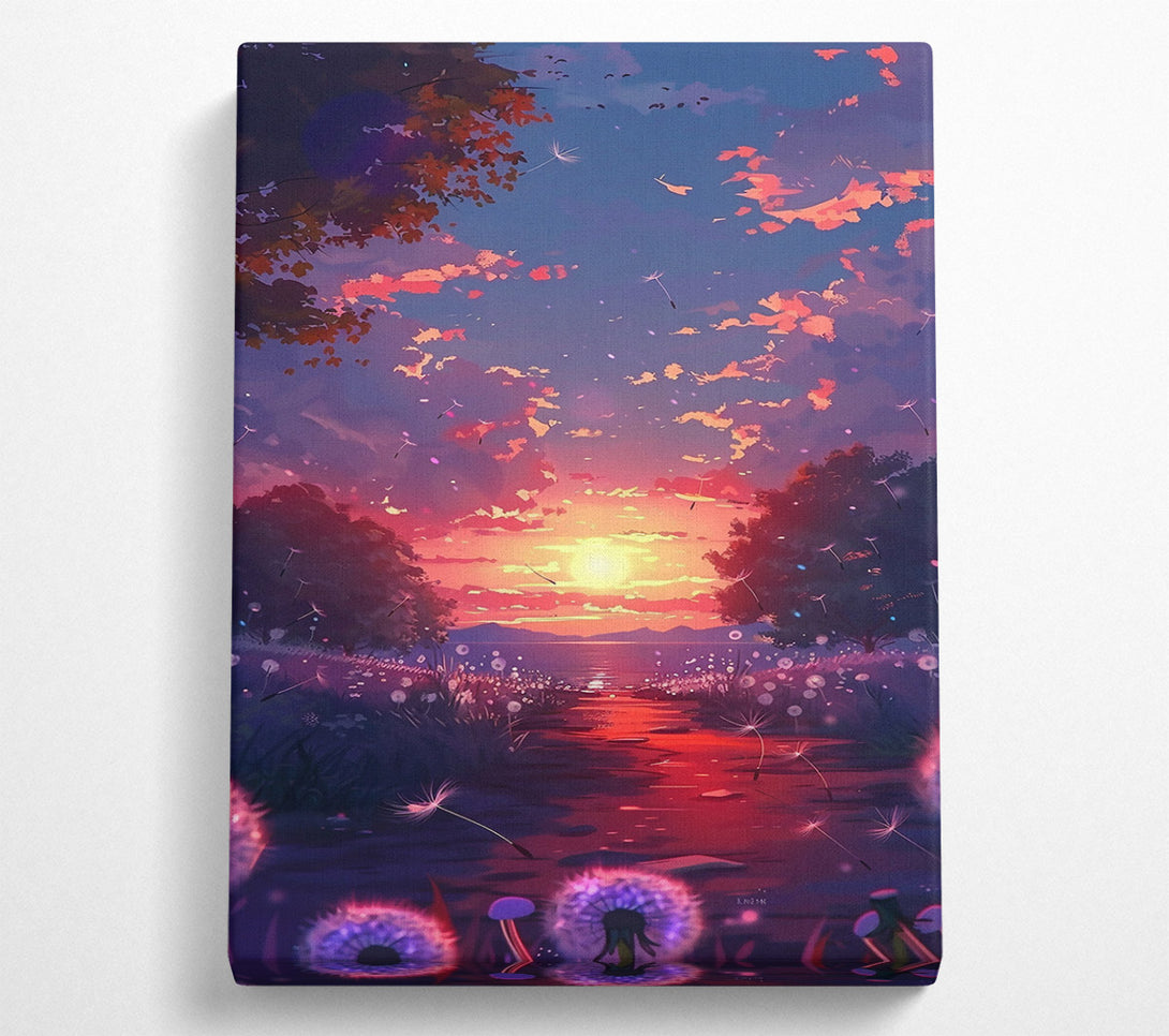  A Canvas Print of Crimson Sunset Dreams Canvas Art