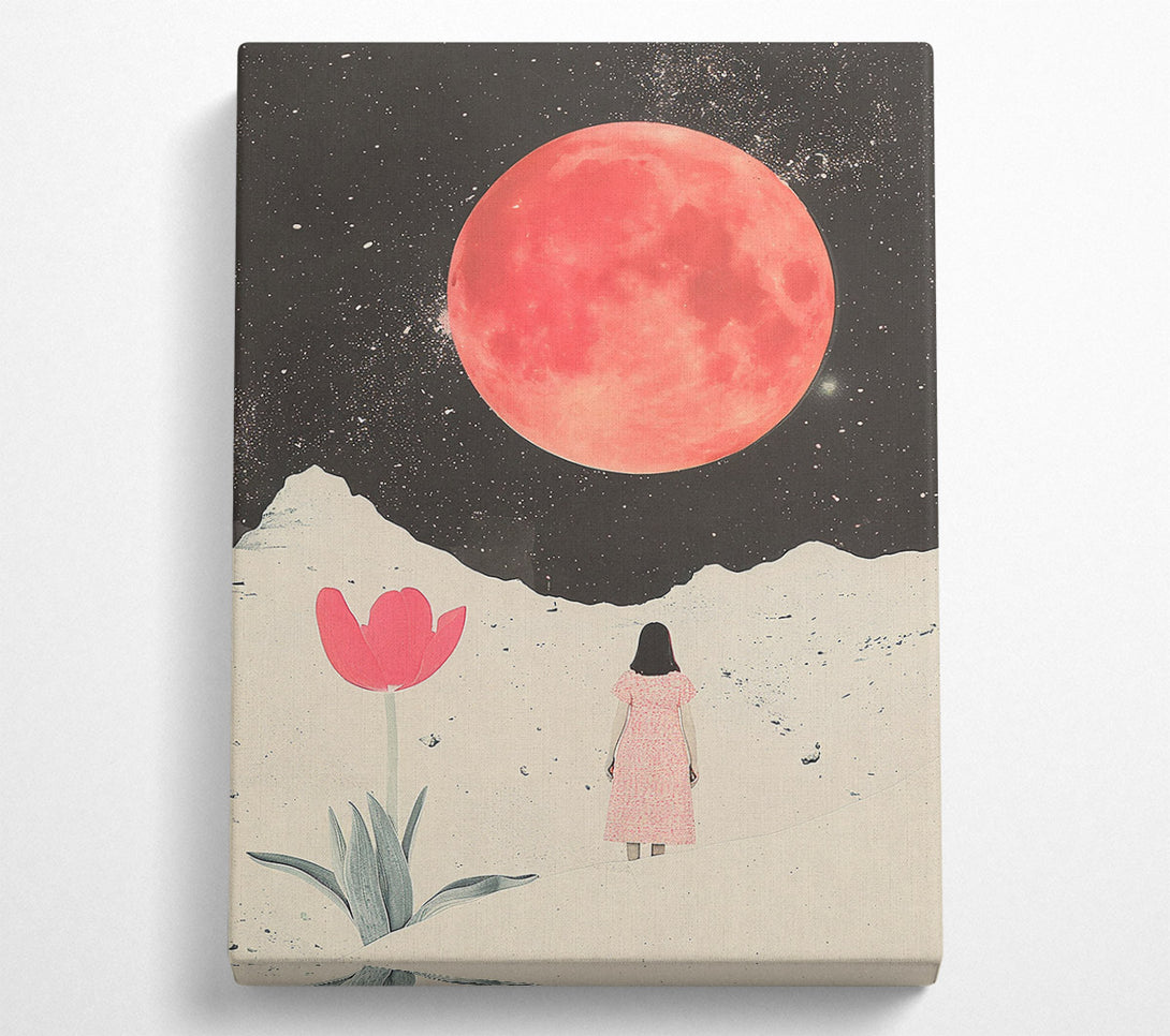  A Canvas Print of Pink Moon Bloom Canvas Art