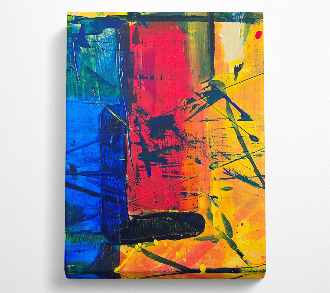  A Canvas Print of Crimson Abstract Lines Canvas Wall Art