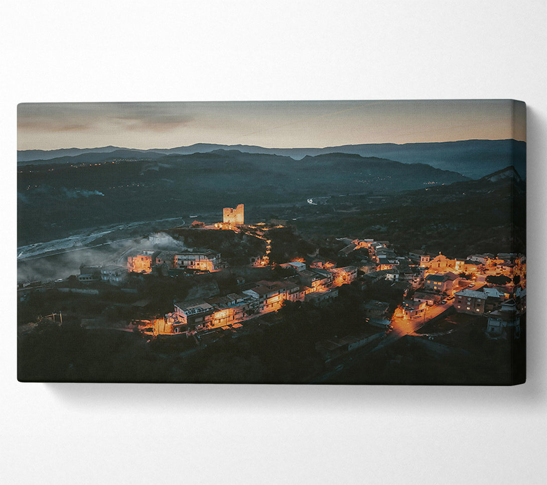  A Canvas Print of Golden Hills At Dusk Canvas Print