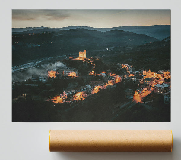 Golden Hills At Dusk Print