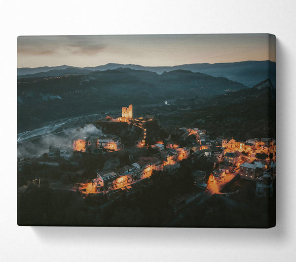  A Canvas Print of Golden Hills At Dusk Canvas Print
