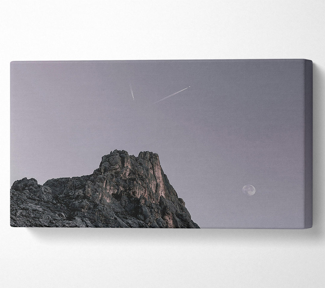  A Canvas Print of Pale Moon Over Peak Canvas Wall Art