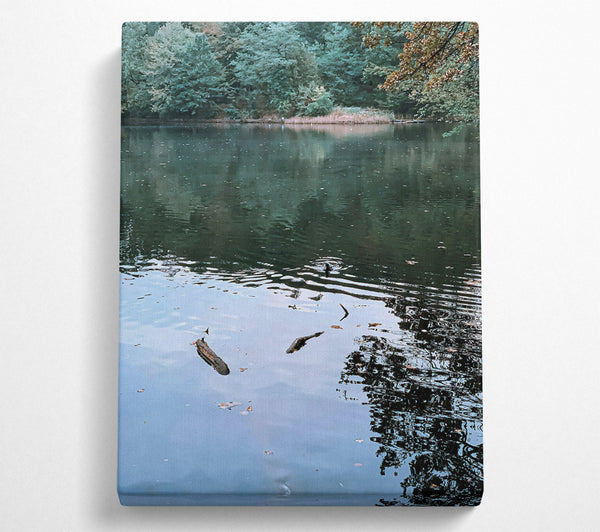  A Canvas Print of Serene Blue Reflections Canvas Art