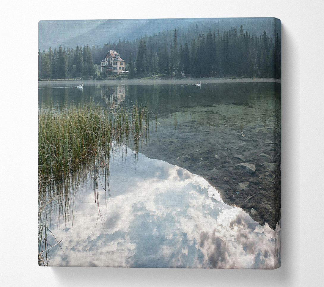  A Canvas Print of Emerald Lake Reflections Canvas Wall Art